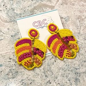 Beaded palm earrings